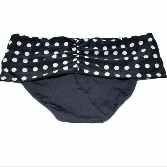 Coco Reef Polka Dot Rollover Bikini Bottom Black And White Swimwear Size S - Picture 8 of 8